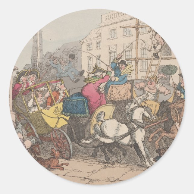 Pegatina Redonda Londres: Pegatinas de la Ronda para el Stationery (Anverso)