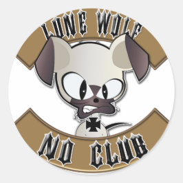 Pegatina Redonda Lone Wolf No Club