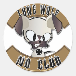 Pegatina Redonda Lone Wolf No Club