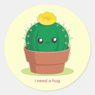 Pegatina Redonda Lonely Cactus