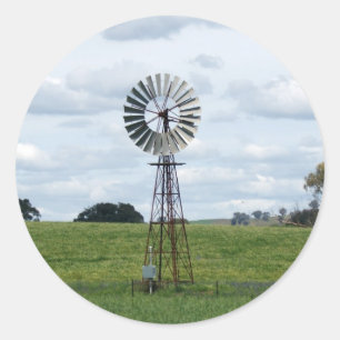 Pegatina Redonda Lonely Windmill