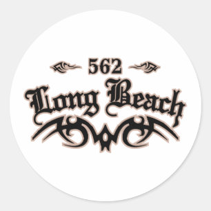 Pegatina Redonda Long Beach 562