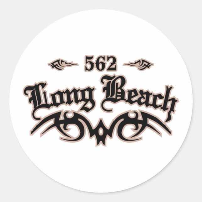 Pegatina Redonda Long Beach 562 (Anverso)