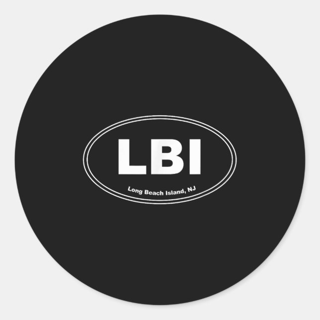 Pegatina Redonda Long Beach Island, Lbi (Anverso)