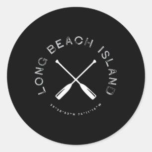 Pegatina Redonda Long Beach Island Lbi New Jersey