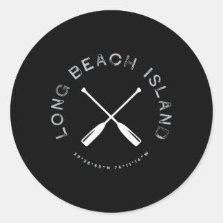 Pegatina Redonda Long Beach Island Lbi New Jersey