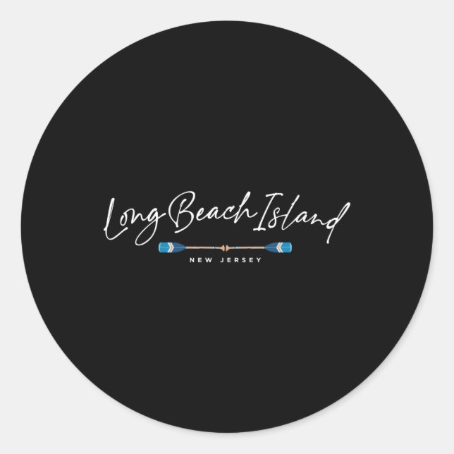 Pegatina Redonda Long Beach Island Lbi New Jersey Beach (Anverso)