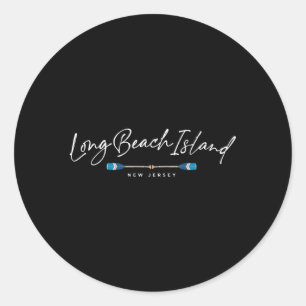 Pegatina Redonda Long Beach Island Lbi New Jersey Beach