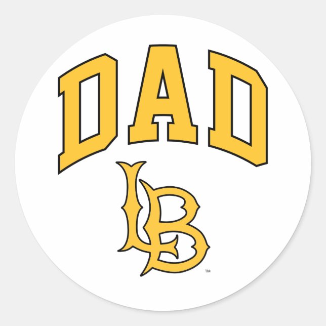 Pegatina Redonda Long Beach State Dad (Anverso)