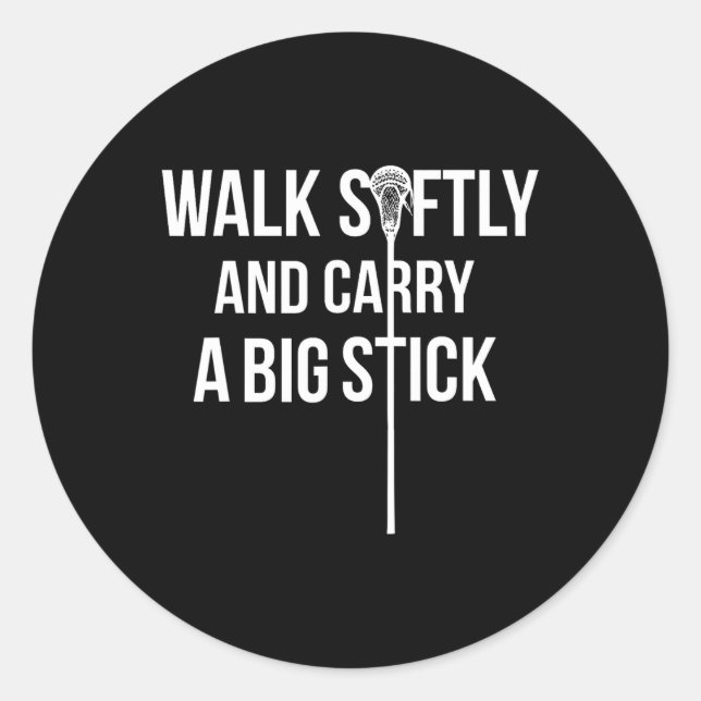 Pegatina Redonda Long Stick Middie (lsm) Lacrosse Defenseman Lax Te (Anverso)