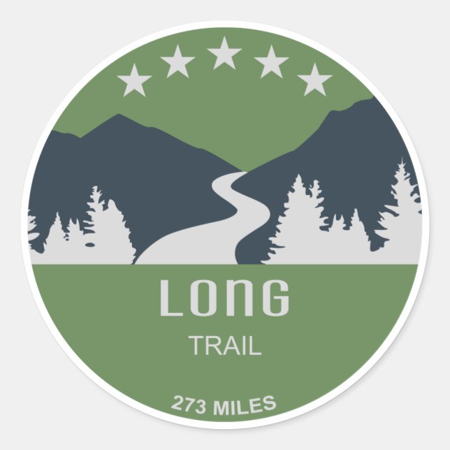 Pegatina Redonda Long Trail Vermont (Anverso)
