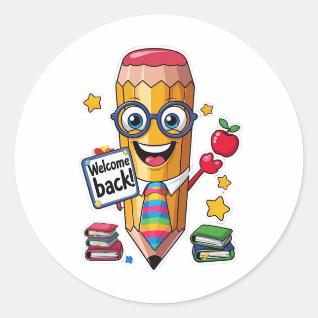 Pegatina Redonda Looking Sharp – Welcome Back! (Anverso)