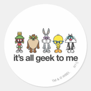 Pegatina Redonda LOONEY TUNES™ Nerds - All Geek