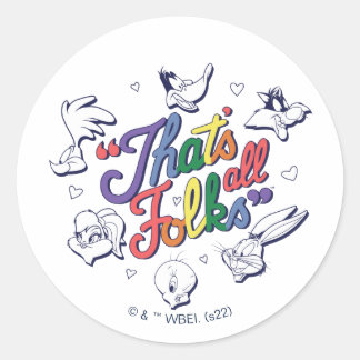 Pegatina Redonda LOONEY TUNES™ - ¡Todos son amigos! Insignia del or