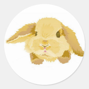 Pegatina Redonda Lop Eared Bunny