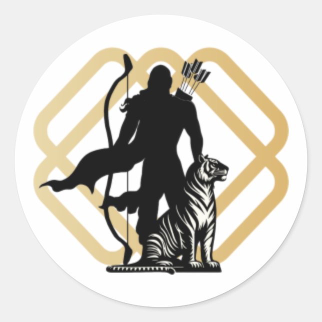 Pegatina Redonda Lord Ayyappan (Anverso)