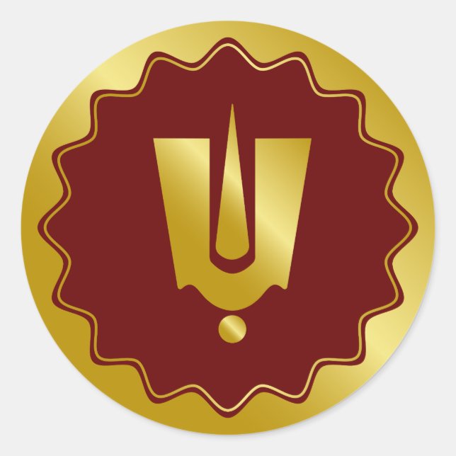 Pegatina Redonda Lord Balaji Tilak Golden (Anverso)