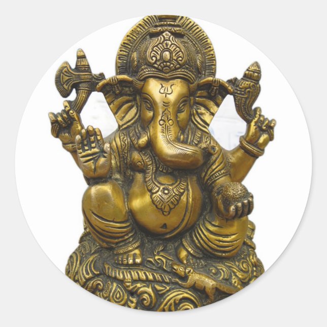 PEGATINA REDONDA LORD GANESH HINDU DIOS (Anverso)