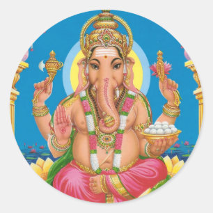 Pegatina Redonda Lord Ganesha