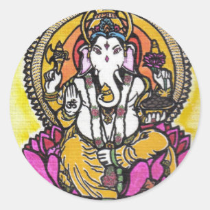 Pegatina Redonda Lord Ganesha
