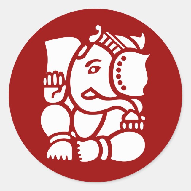 Pegatina Redonda Lord Ganesha (Anverso)