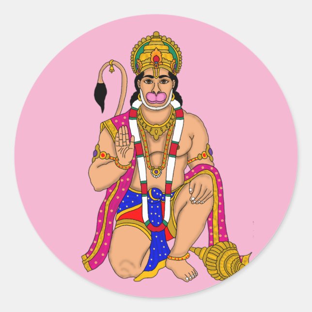 Pegatina Redonda Lord Hanuman Stickers (Anverso)