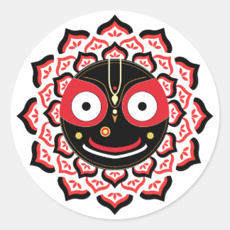 Pegatina Redonda Lord Jagannath Face Chakra Hindu Deity