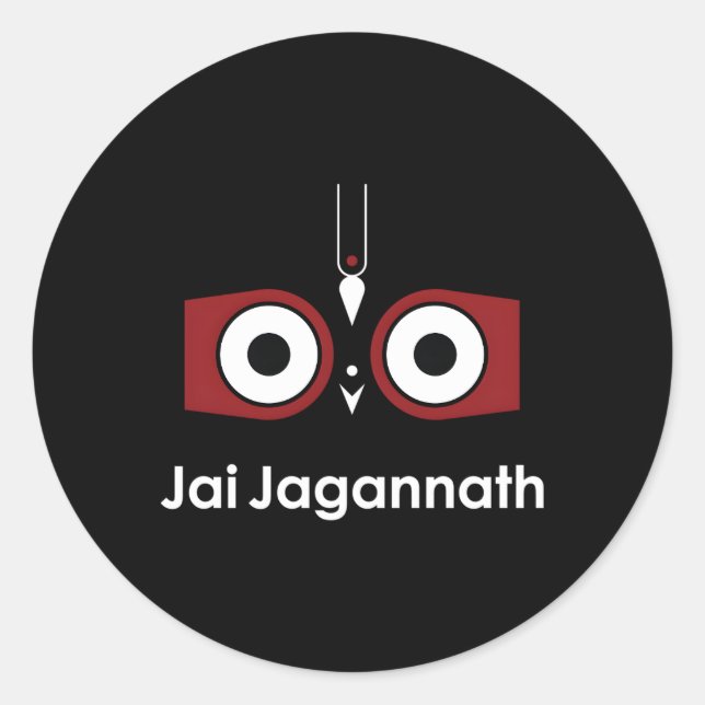 Pegatina Redonda Lord Jagannath Puri Dham Hare Krishna (Anverso)