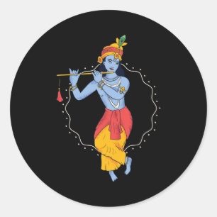 Pegatina Redonda Lord Krishna
