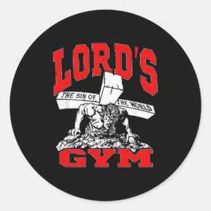 Pegatina Redonda Lords Gym - El pecado del mundo Jesús