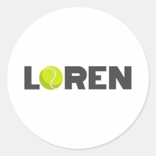 Pegatina Redonda Loren Tennis