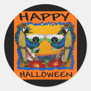 PEGATINA REDONDA LOROS DE HALLOWEEN