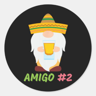 Pegatina Redonda Los 3 Amigos Cinco De Mayo Amigo #1