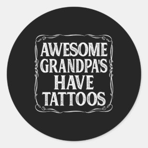 Pegatina Redonda Los abuelitos alucinantes tienen tatuajes -