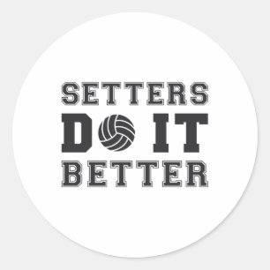 Pegatina Redonda Los aficionados al voleibol lo hacen mejor