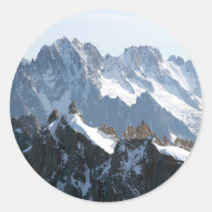 Pegatina Redonda ¡Los Alpes, magníficos!