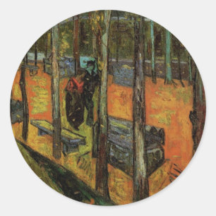 Pegatina Redonda Los Alyscamps (Cementerio) por Vincent van Gogh