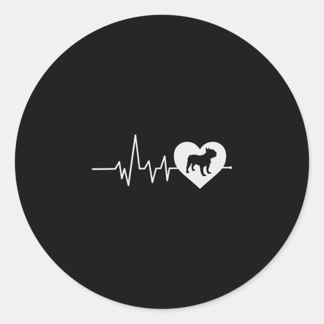 Pegatina Redonda Los amantes del perro de bulldog hombres mujeres r (Anverso)