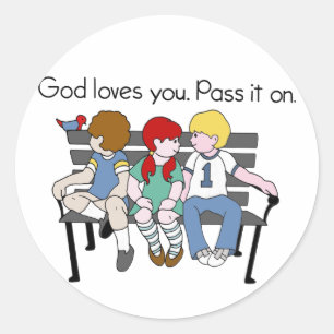 Pegatina Redonda Los amores de dios usted lo pasa en revisado