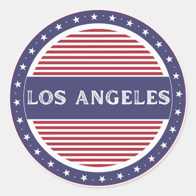 Pegatina Redonda Los Angeles City Pride Emblem – American Identity (Anverso)