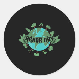 Pegatina Redonda Los Árboles Von Arbor Day Son Ambientalistas