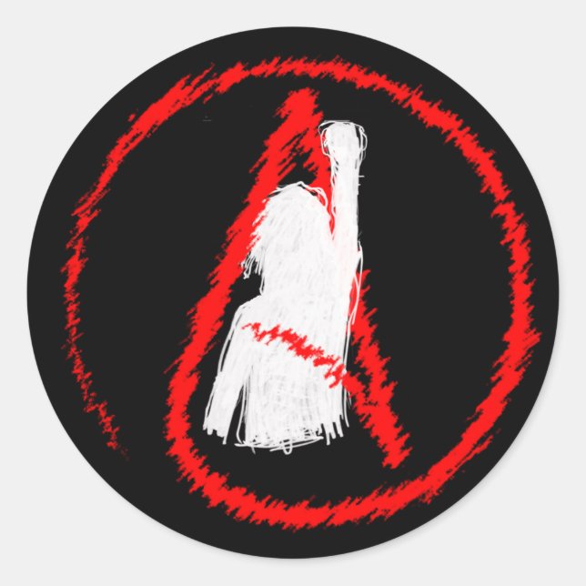 Pegatina Redonda Los ateos se unen (Anverso)