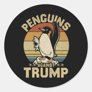 Pegatina Redonda Los avispones de pingüino resisten a los graciosos