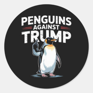 Pegatina Redonda Los avispones de pingüino resisten a los graciosos