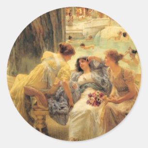 Pegatina Redonda Los baños de Caracalla en detalle