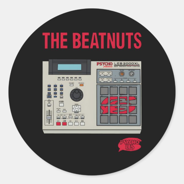 Pegatina Redonda Los Beatnut Akai Mpc 2000 Xl (Anverso)