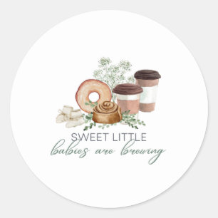 Pegatina Redonda Los bebés se están preparando