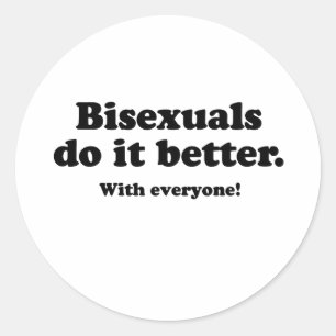 Pegatina Redonda Los bisexuales lo hacen mejor