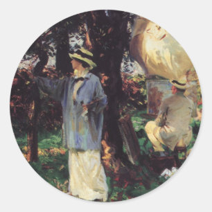 Pegatina Redonda Los bocetos de John Singer Sargent