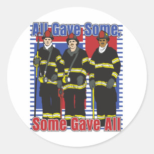 Pegatina Redonda Los bomberos algunos dieron todos